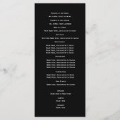 Witte boog en zwarte bruiloft programma programmakaart (Achterkant)