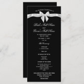 Witte boog en zwarte bruiloft programma programmakaart (Voorkant / Achterkant)
