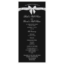 Witte boog en zwarte bruiloft programma