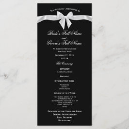 Witte boog en zwarte bruiloft programma programmakaart