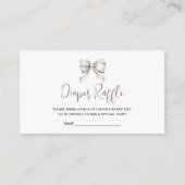 Witte Boog lint  Baby shower Luier Raffle Informatiekaartje (Voorkant)