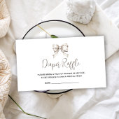 Witte Boog lint  Baby shower Luier Raffle Informatiekaartje