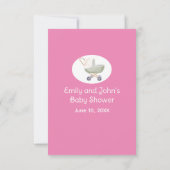 Witte boog luier raffel roze ticket behuizing Kaar Kaart (Achterkant)