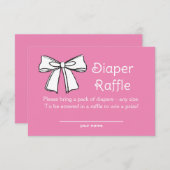 Witte boog luier raffel roze ticket behuizing Kaar Kaart (Voorkant / Achterkant)