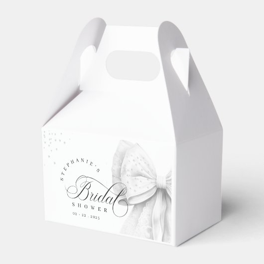 Witte Boog Parels Bruidsdouche Bedankdoosjes (Voorkant Zijde)