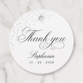 Witte Boog Parels Bruidsdouche Bedankjes Labels (Achterkant)