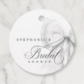 Witte Boog Parels Bruidsdouche Bedankjes Labels (Voorkant)