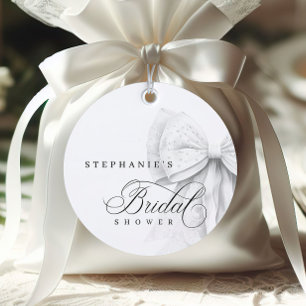Witte Boog Parels Bruidsdouche Bedankjes Labels