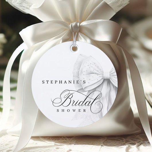 Witte Boog Parels Bruidsdouche Bedankjes Labels