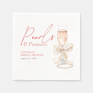 Witte Boog Parels & Prosecco Blush Bruidsdouche Servet