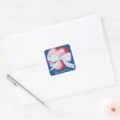 Witte boog rond romantisch rood liefdeshart vierkante sticker (Envelop)