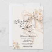 Witte Boog Trouwen met de Knoop Bruidsfeest Kaart (Voorkant)