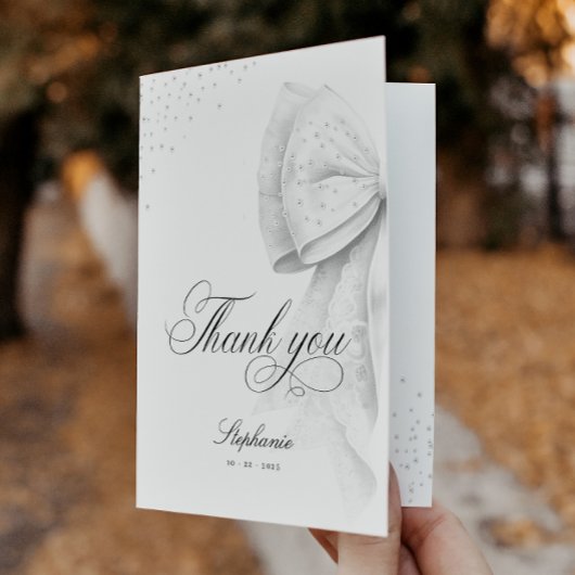 Witte boog Vrijgezellenfeest gevouwen Bedankkaart