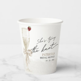Witte Boog Ze Knoopt de Knoop Bruidsfeest Papieren Bekers