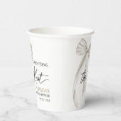 Witte Boog Ze Knoopt de Knoop Bruidsfeest Papieren Bekers (Rechts)