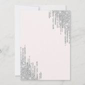 Witte Boog Zilveren Glitterdruppels Quinceañera Kaart (Achterkant)