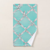 Witte Boogjes Turquoise Robins Ei Blauw Bad Handdoek (Handdoek)