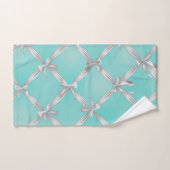 Witte Boogjes Turquoise Robins Ei Blauw Bad Handdoek (Handdoek)
