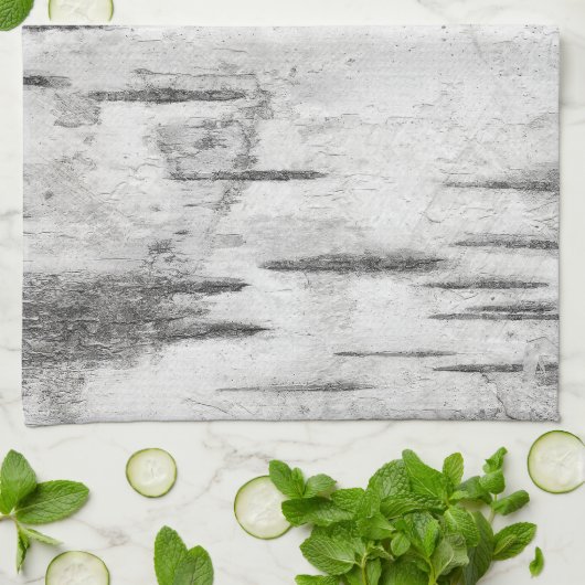 Witte boom berkenschors rustiek theedoek (Gevouwen)