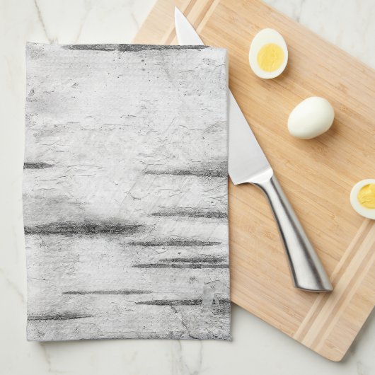 Witte boom berkenschors rustiek theedoek (Quarter Fold)