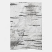 Witte boom berkenschors rustiek theedoek (Verticaal)