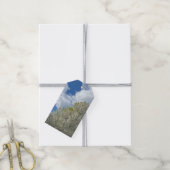 Witte Boom Blauwe Lucht Wolken Foto Cadeaulabel (Met Touw)