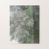 Witte Boom en Rivier Landschap Puzzel (Verticaal)