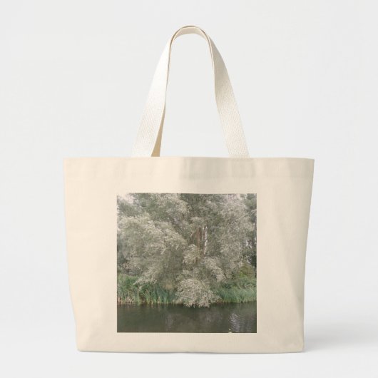 Witte Boom en Rivier Landschap Tas (Voorkant)