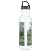 Witte boom en rivierlandschap waterfles (Achterkant)