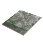 Witte boom- en rivierlandschapstegel tegeltje (Zijkant)