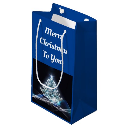 Witte Boom Gift Bag Klein Cadeauzakje (Voorkant Gekanteld)