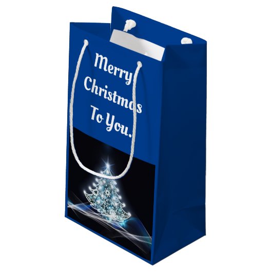 Witte Boom Gift Bag Klein Cadeauzakje (Achterkant Gekanteld)