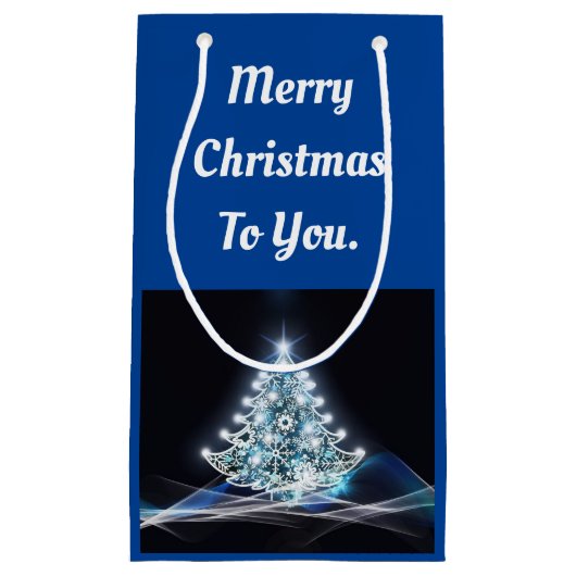 Witte Boom Gift Bag Klein Cadeauzakje (Voorkant)