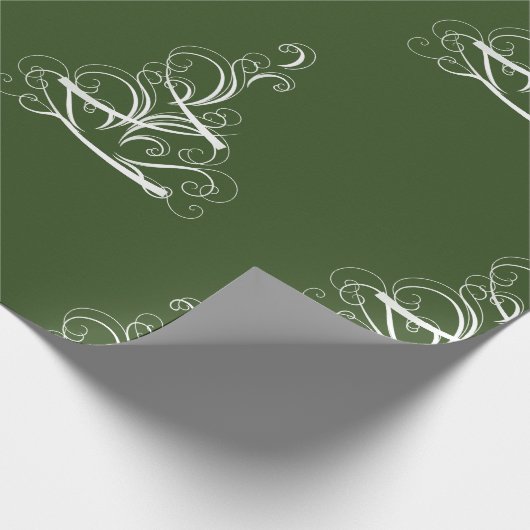 Witte boom groene achtergrond inpakpapier (Hoek)