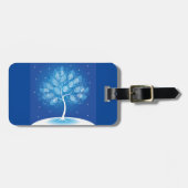 Witte boom in de sneeuw bagagelabel (Voorkant horizontaal)