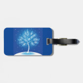 Witte boom in de sneeuw bagagelabel (Achterkant horizontaal)