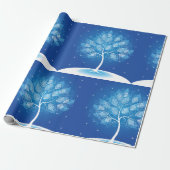 Witte boom in de sneeuw cadeaupapier (Uitgerold)