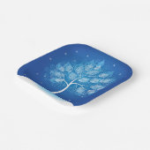 Witte boom in de sneeuw papieren bordje (Gebogen)