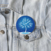 Witte boom in de sneeuw ronde button 7,6 cm (In situ)