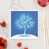 Witte boom in de sneeuw servet (Insitu)