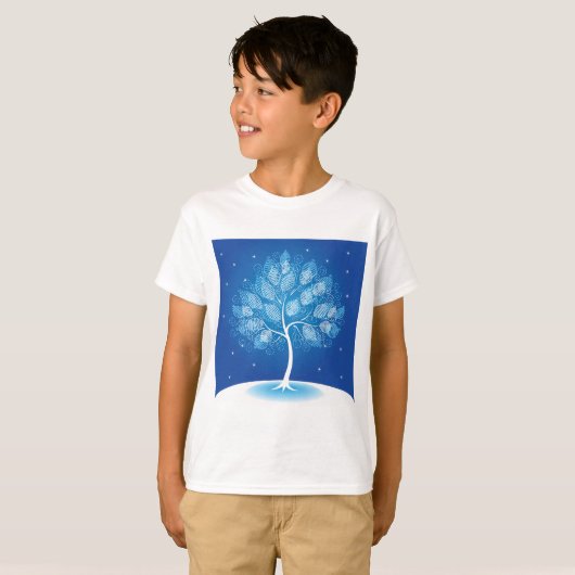 Witte boom in de sneeuw t-shirt (Voorkant volledig)