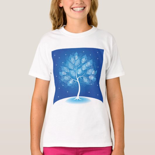 Witte boom in de sneeuw t-shirt (Voorkant)