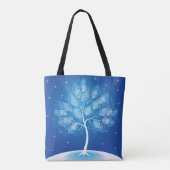 Witte boom in de sneeuw tote bag (Achterkant)