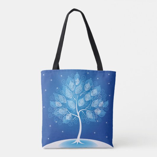 Witte boom in de sneeuw tote bag (Achterkant)