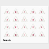 Witte boom op beige, Burgundy Monogram Kerstmis Sticker (Vel)