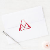 Witte boom op rood met aangepaste kerst op monogra sticker (Envelop)