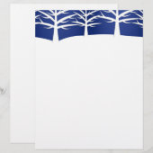 Witte boom silhouet Elegante Kerstmis (Voorkant / Achterkant)