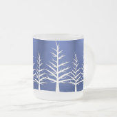Witte boom Silhouettes Elegant Winter Matglas Koffiemok (Voorkant rechts)
