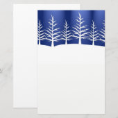 Witte boom Silhouettes op blauw Briefpapier (Voorkant / Achterkant)