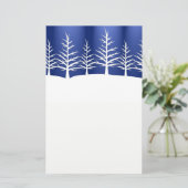 Witte boom Silhouettes op blauw Briefpapier (Staand voorkant)